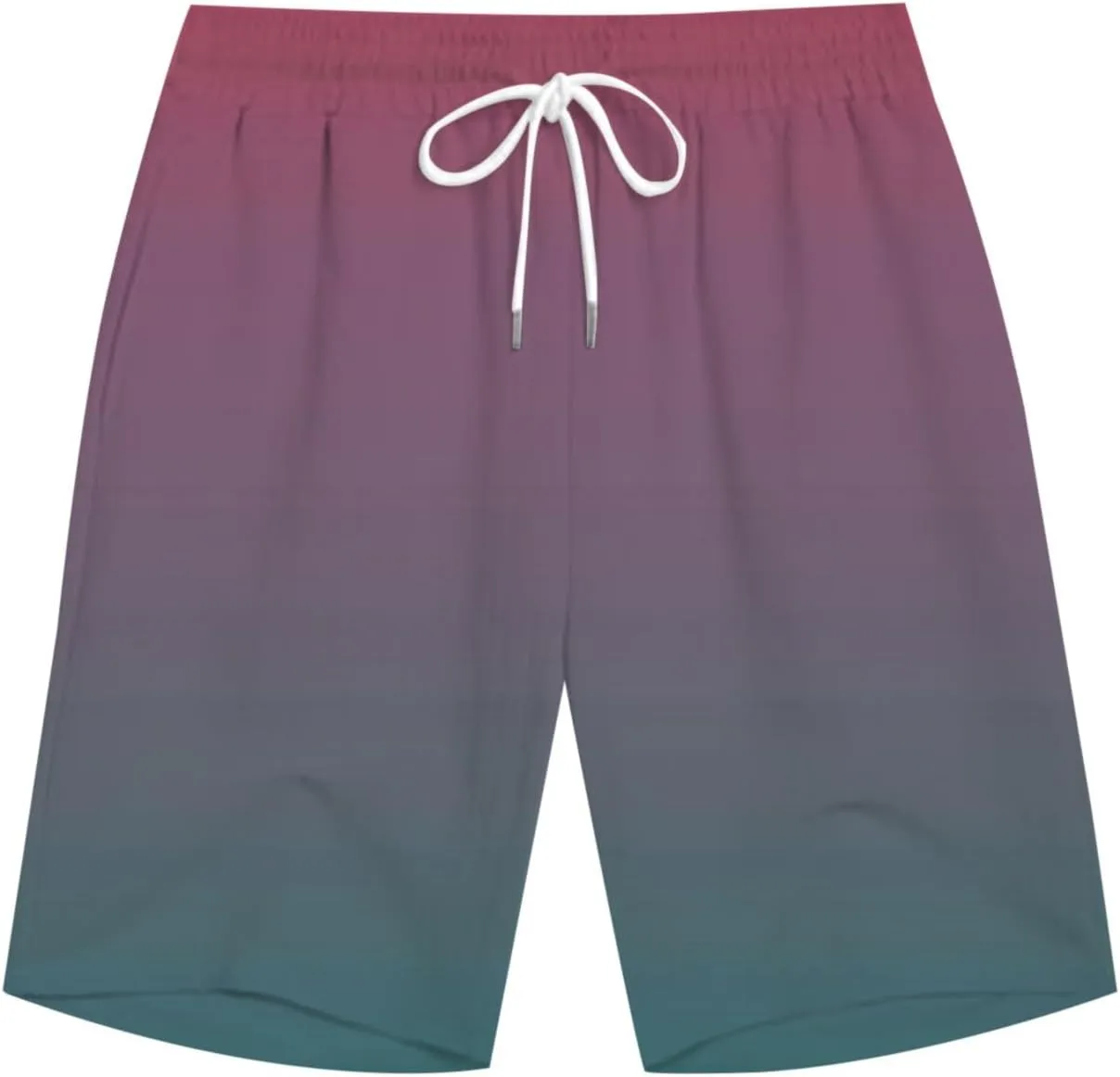 Mens Plus Size Shorts Casual Gradient Boardshorts Summer Loose Fit Shorts Drawstring Waist Short Pants with Pockets
