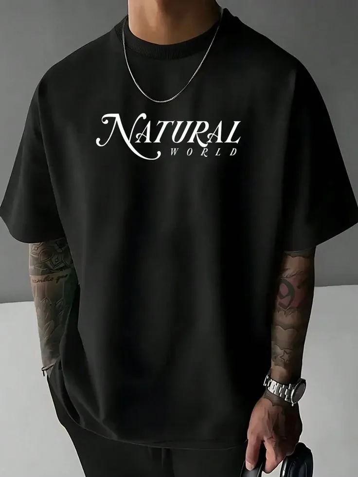 Men's T-Shirt, Classic Graphic T-Shirt, Soft And Comfortable T-Shirts For Men, Script Logo