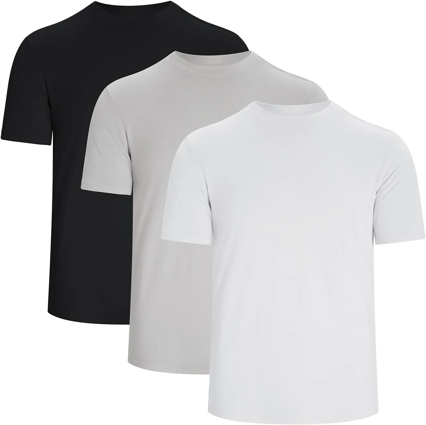 Mens Undershirts Moisture-Wicking T-Shirts 3 Pack Crewneck Basic Tees for Men