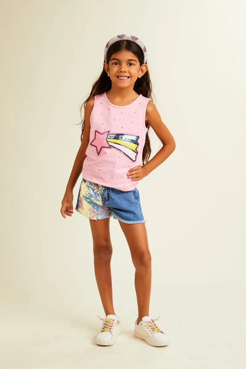 MIA SEQUIN DENIM SHORTS