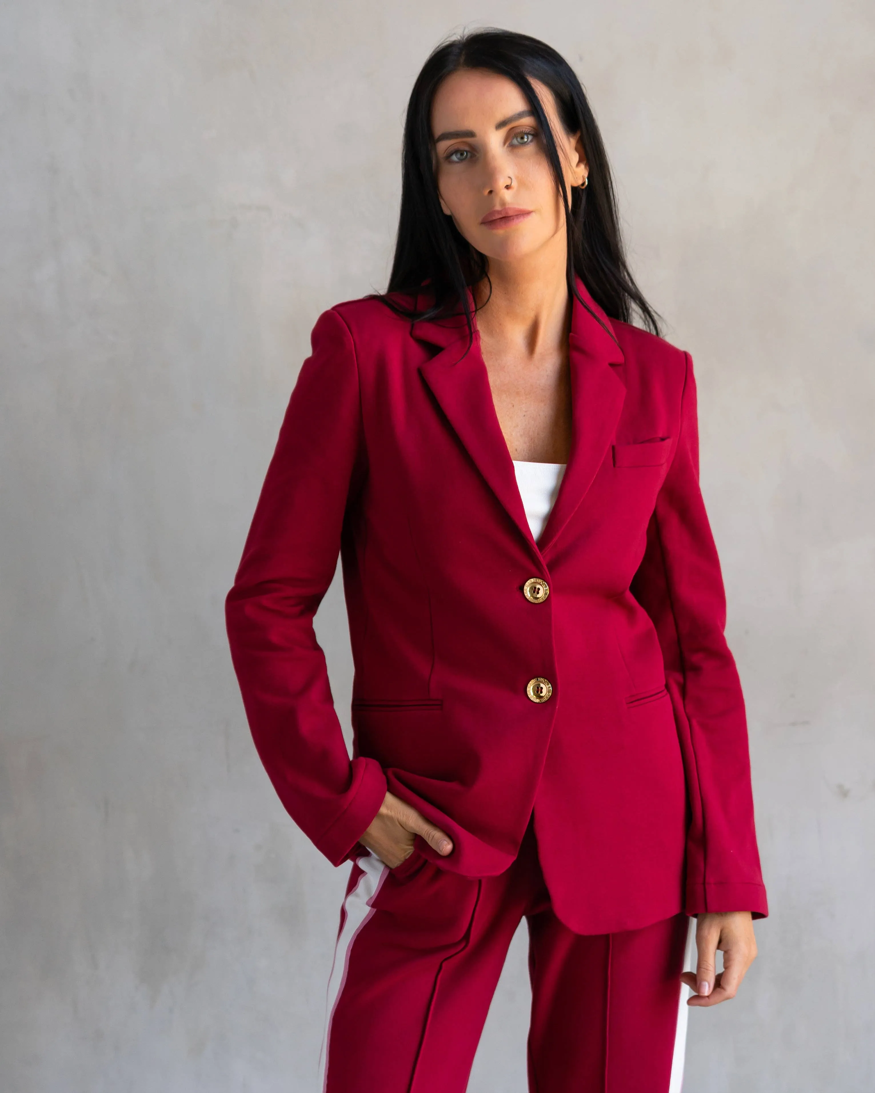 Morrison Interlock Blazer | Bordeaux