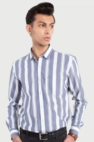 Navy and White Bold Stripes