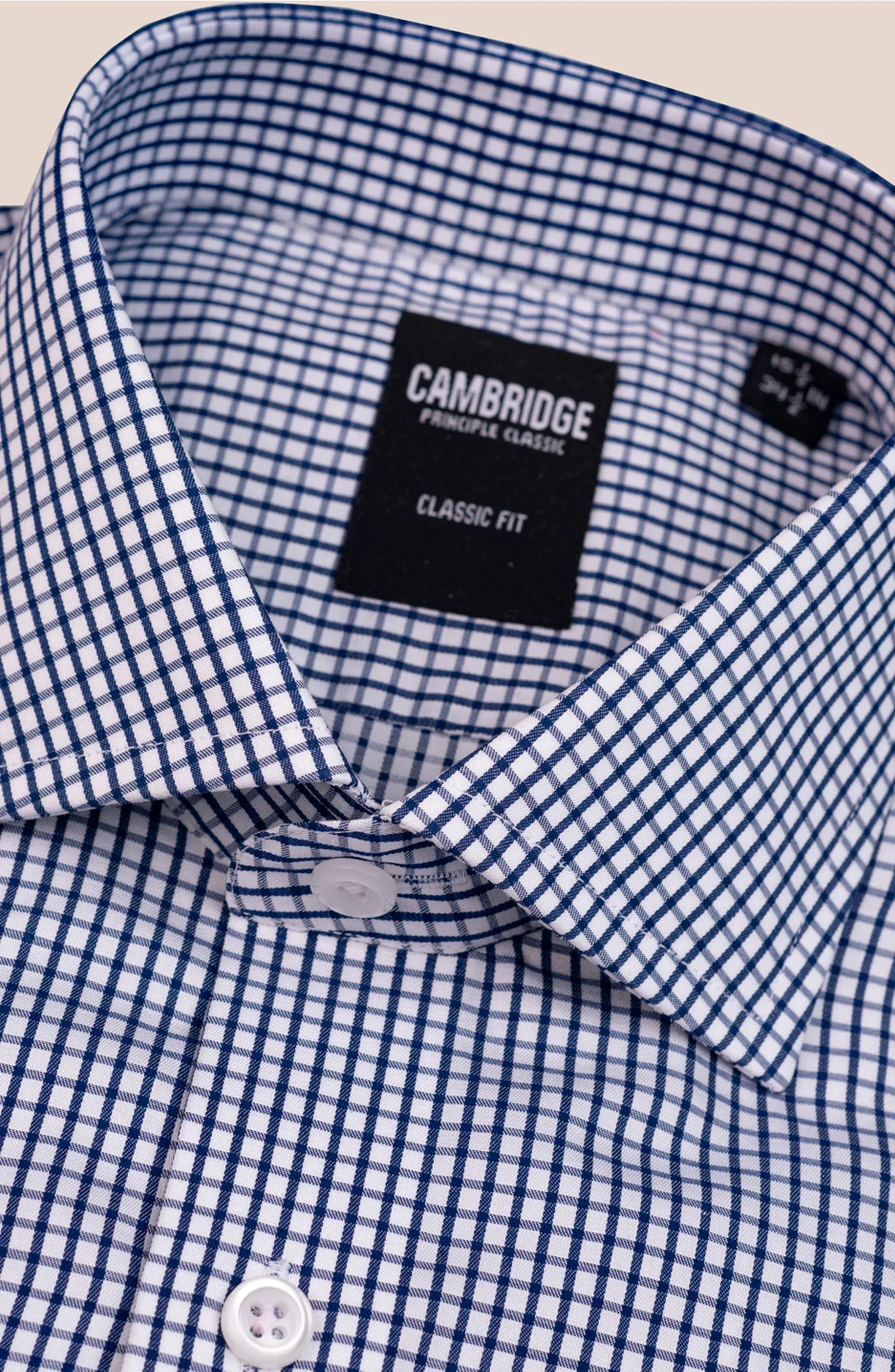 Navy Check Cotton Shirt