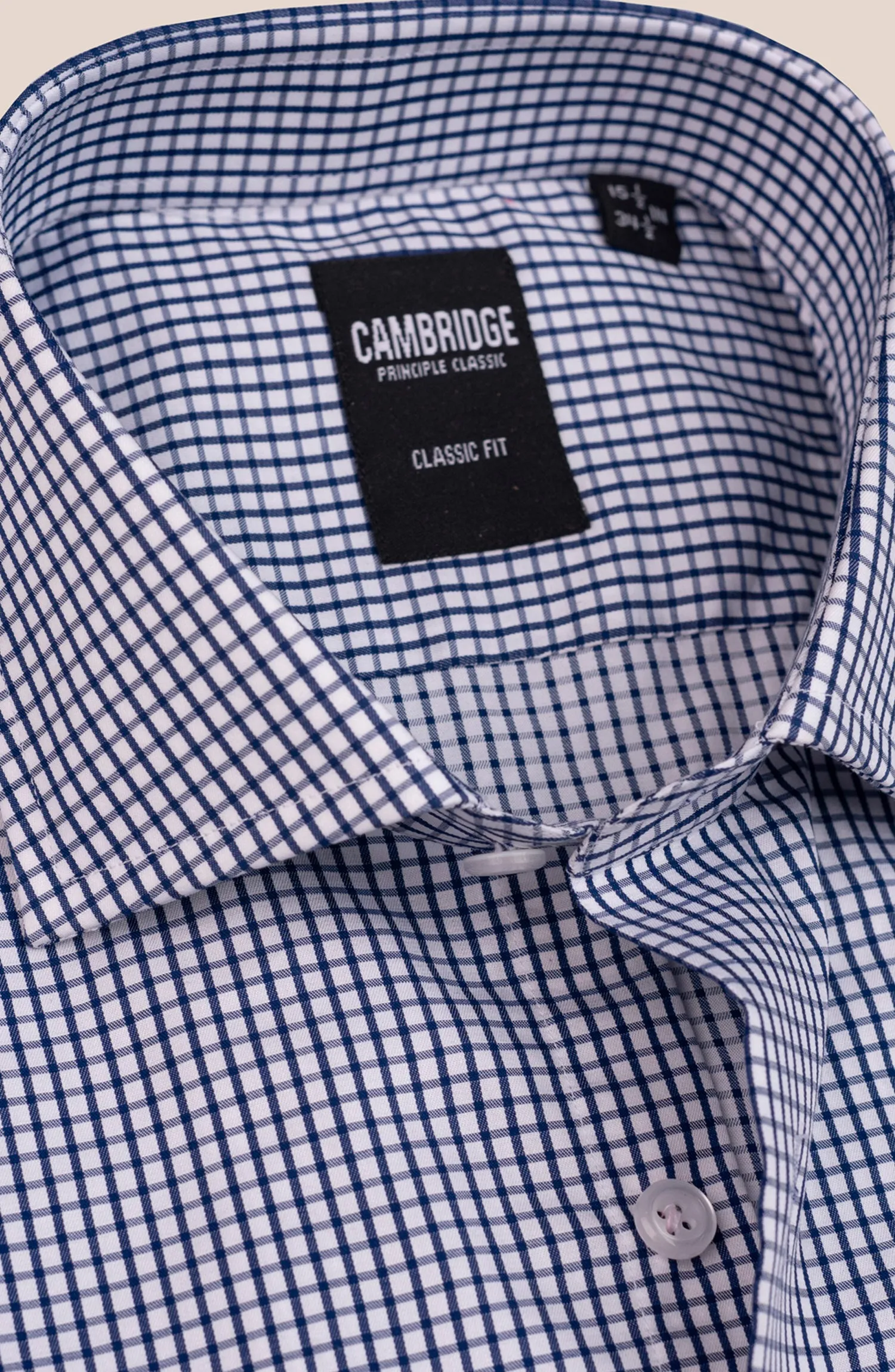 Navy Check Cotton Shirt