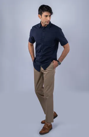 Navy Cotton Linen Shirt