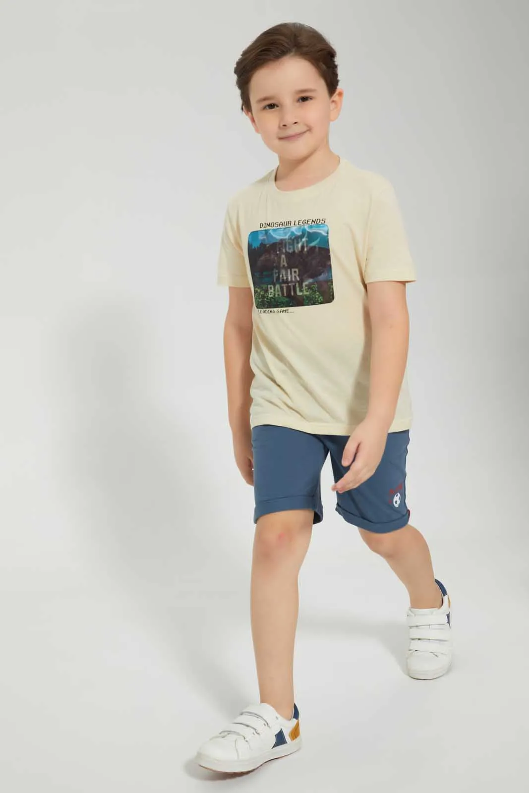 Navy Knitted Active Short