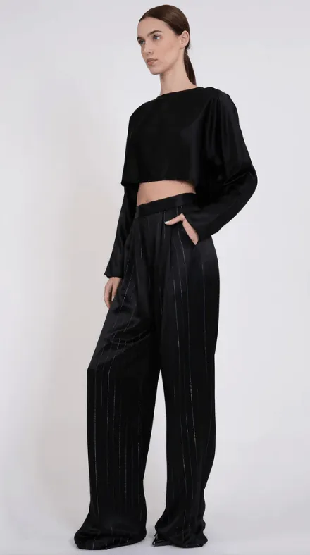 Nonchalant Hester Pant in Black Silver Stripes