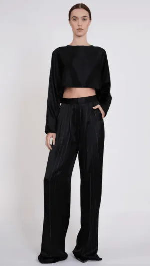 Nonchalant Hester Pant in Black Silver Stripes