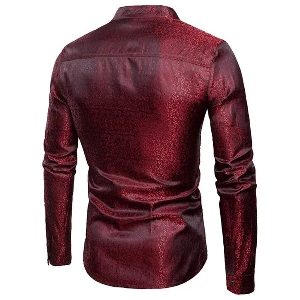 Paisley Disguised Gleam Style Men Long Sleeves Shirt