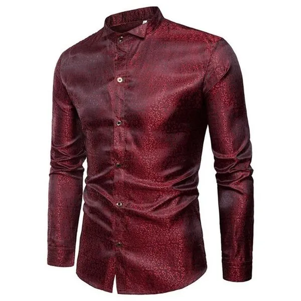 Paisley Disguised Gleam Style Men Long Sleeves Shirt