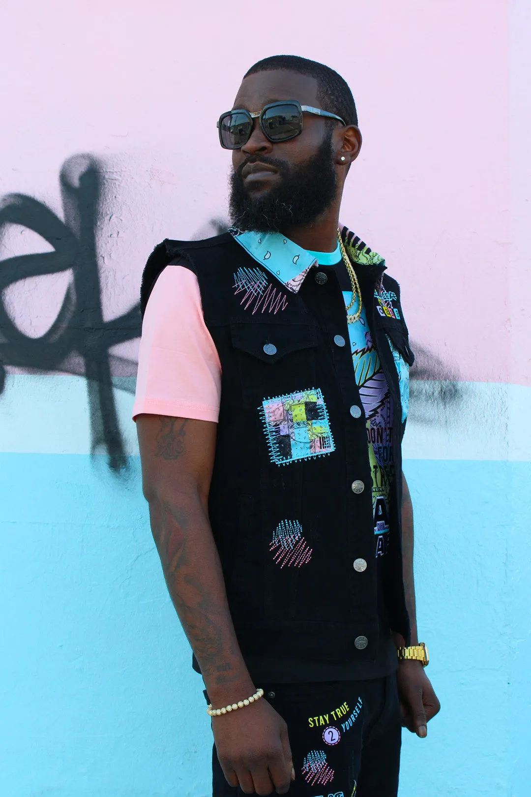 Paisley Twill Embroidered Small Rave Vest