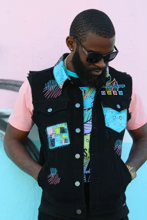 Paisley Twill Embroidered Small Rave Vest