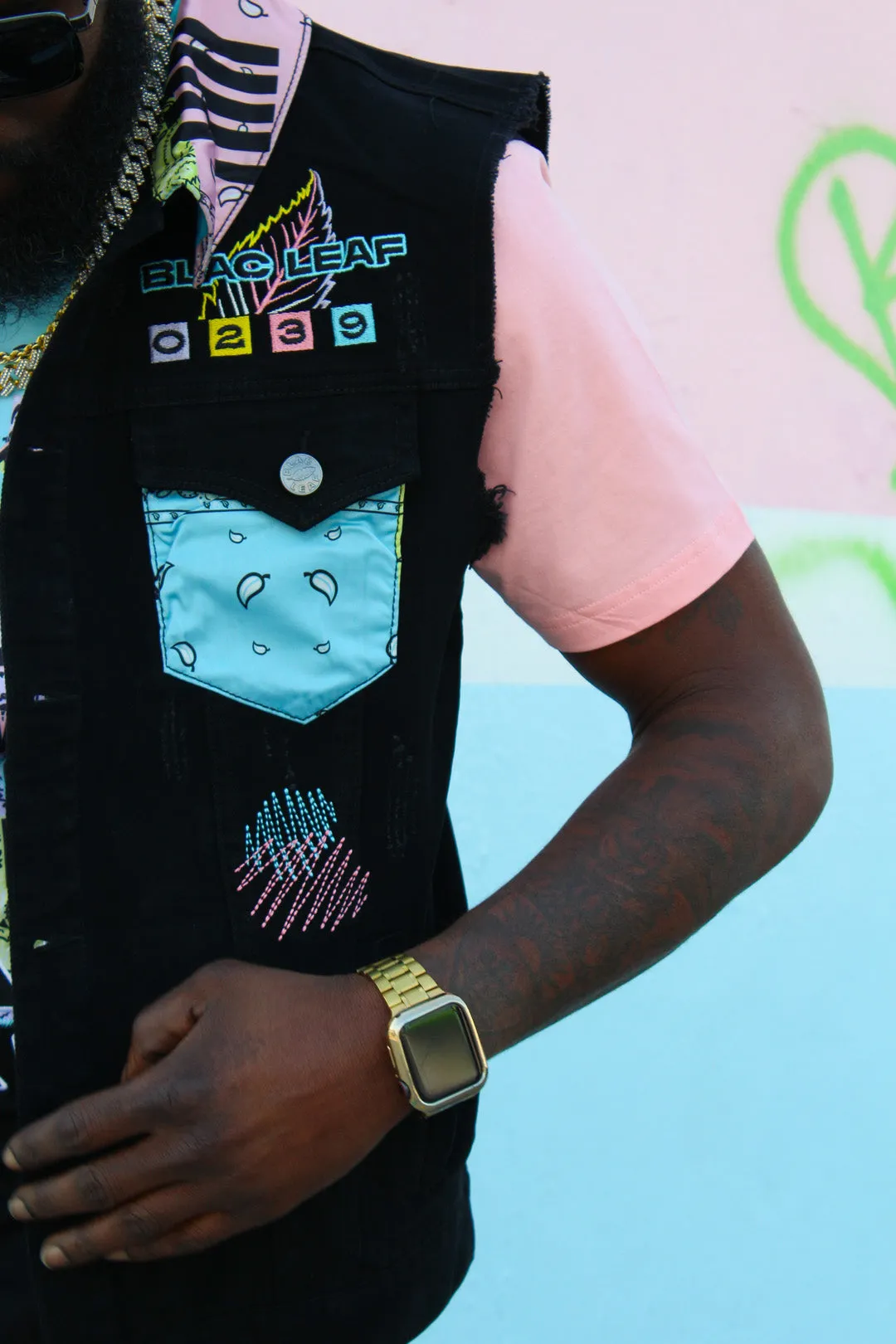 Paisley Twill Embroidered Small Rave Vest