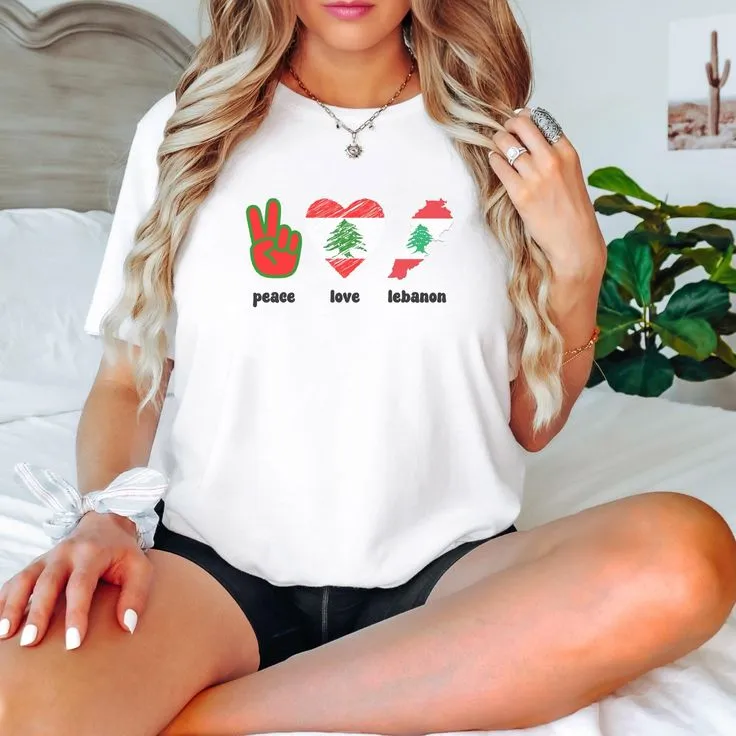 Peace Love Lebanon Tshirt, Peace in Middle East
