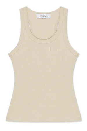 Pistachio Rib Fitted Scooped Tank