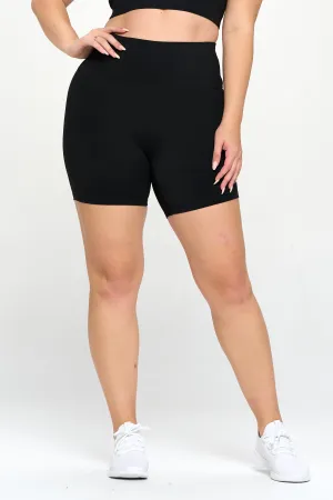 Plus Size SUPER SOFT 6" High Rise Active Biker Shorts