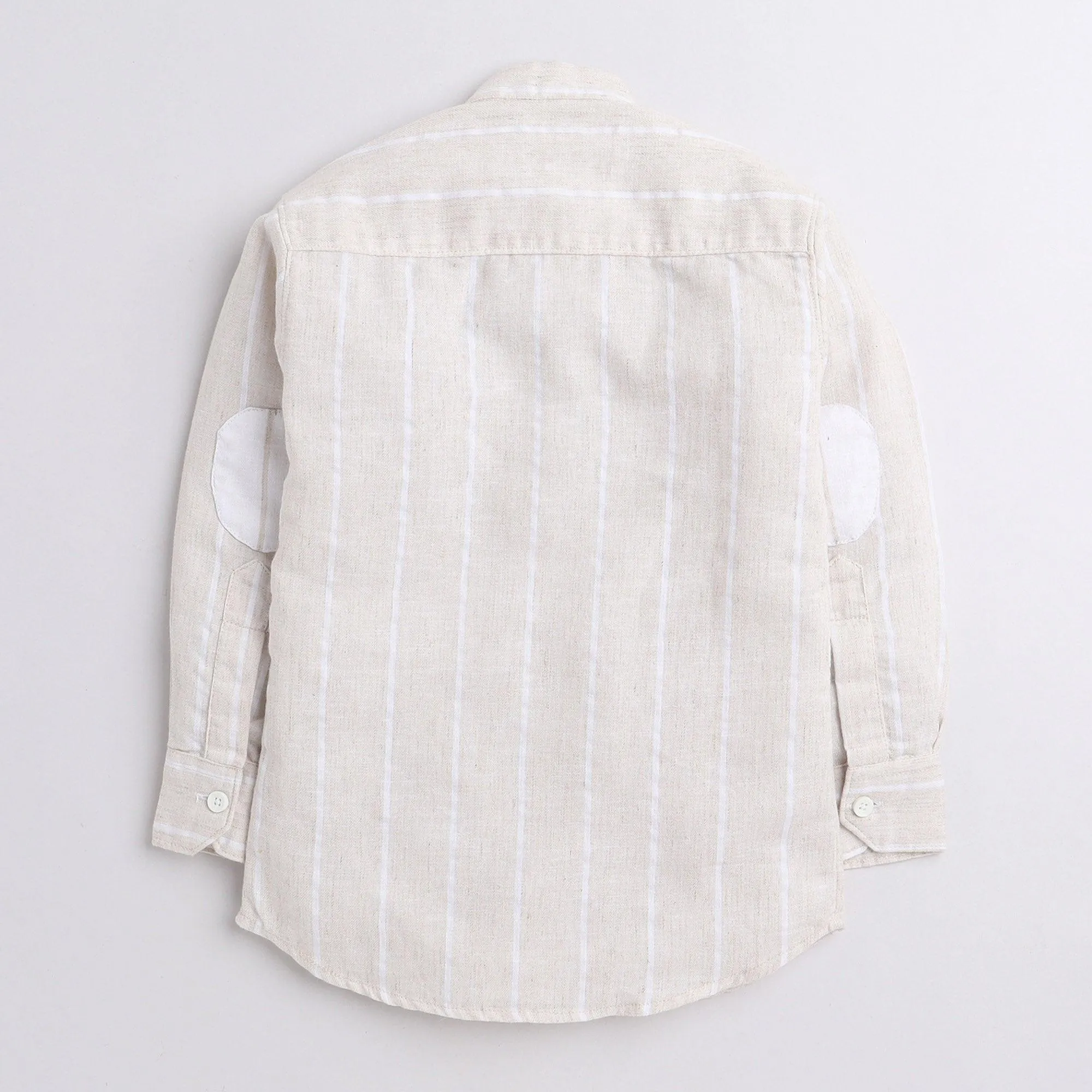 Polka Tots full sleeve elbow patch kurta - cream