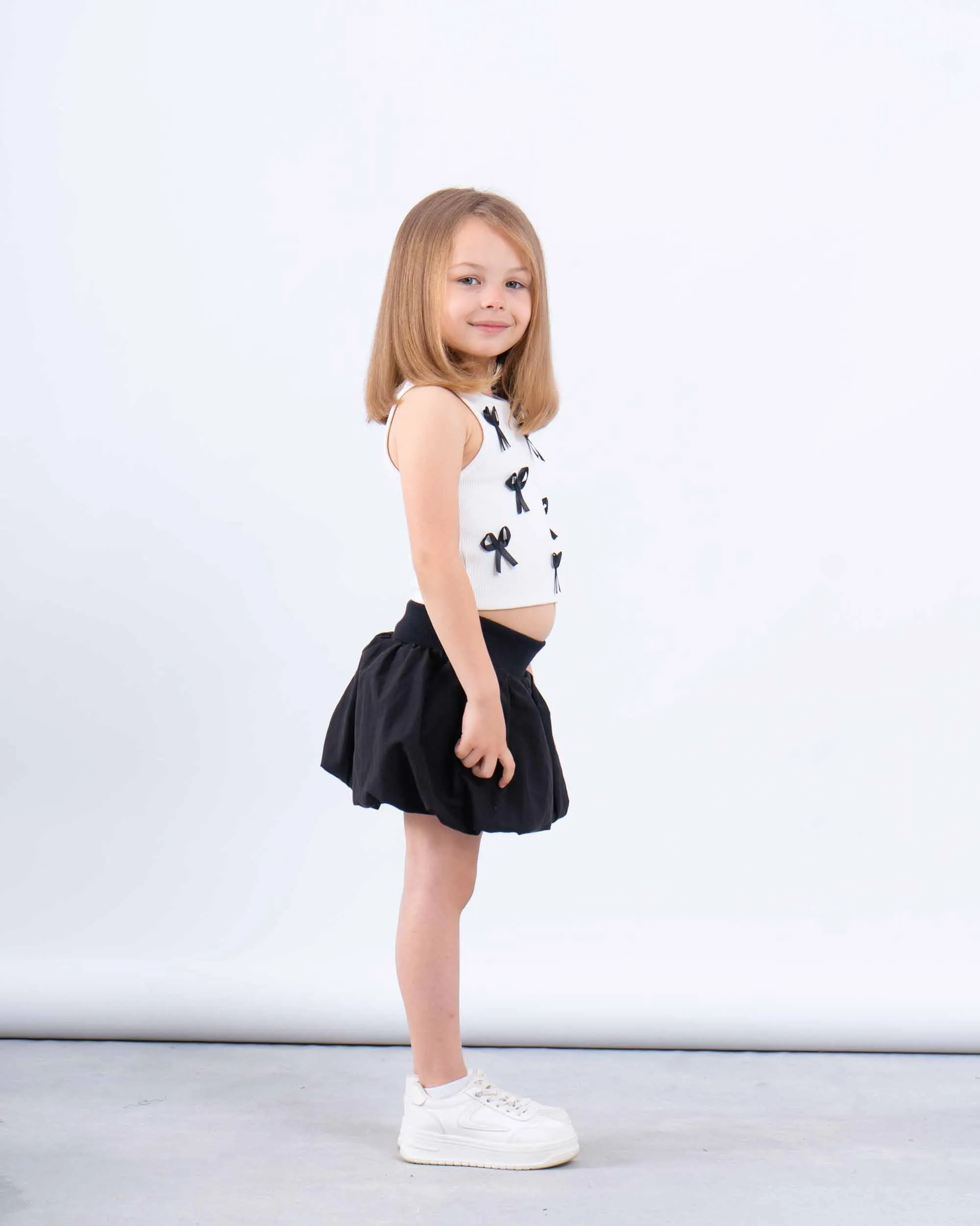 Puff Ball Mini Skirt