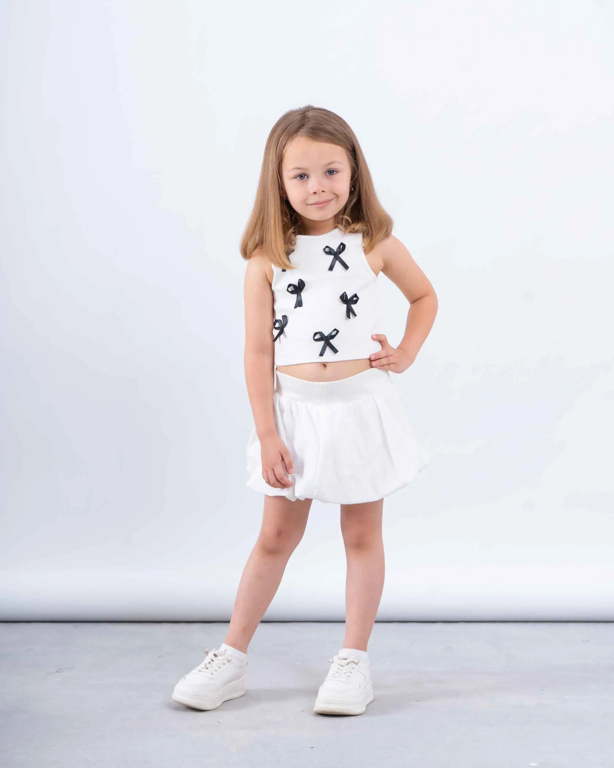 Puff Ball Mini Skirt