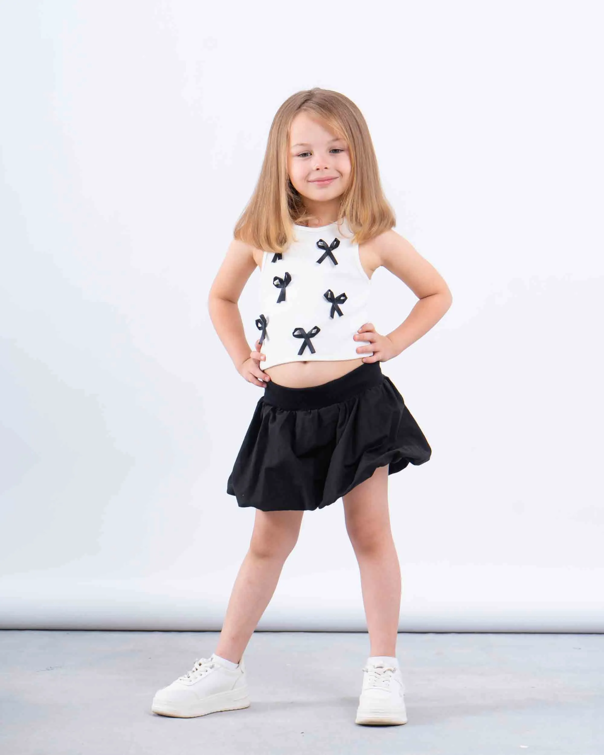 Puff Ball Mini Skirt