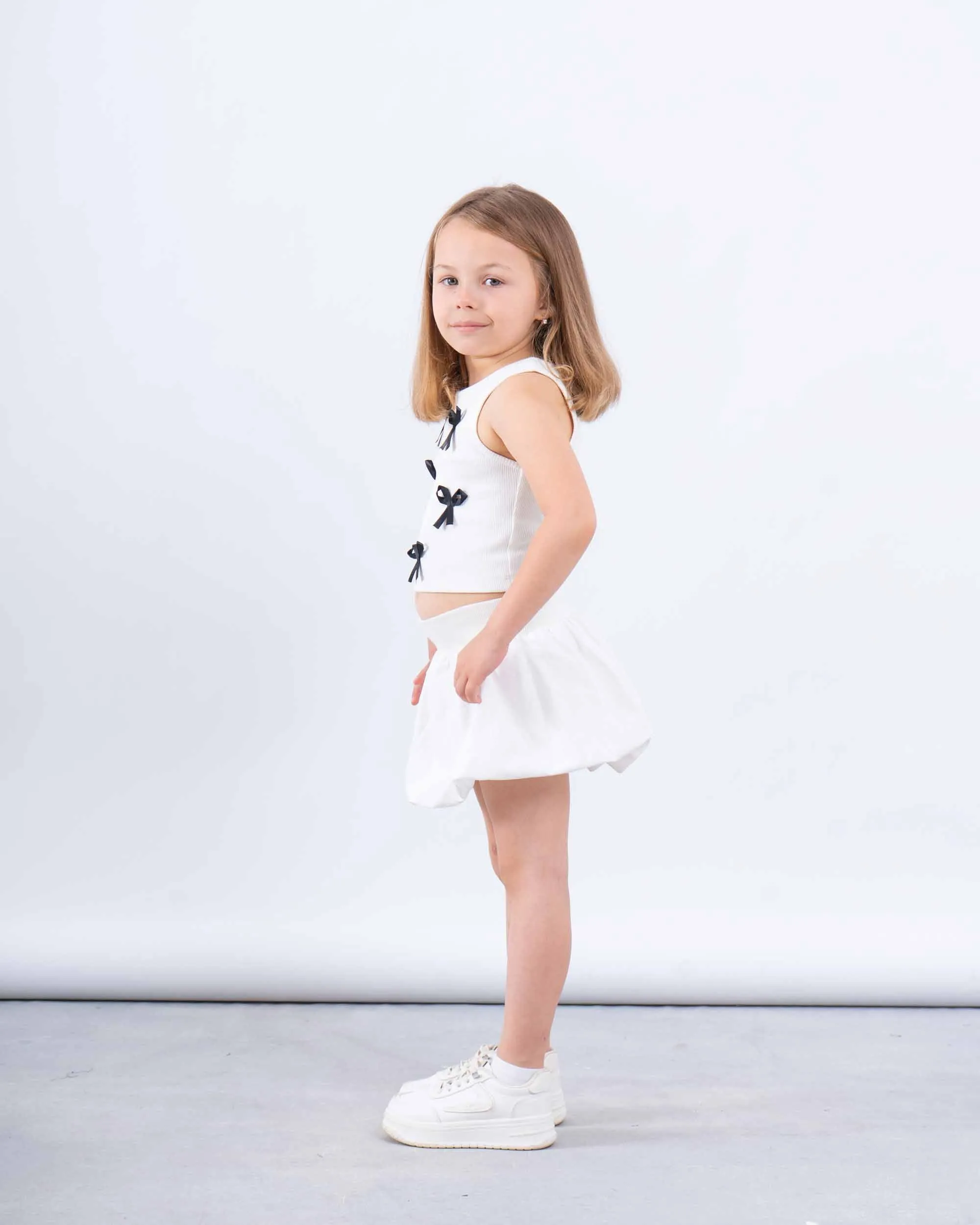 Puff Ball Mini Skirt
