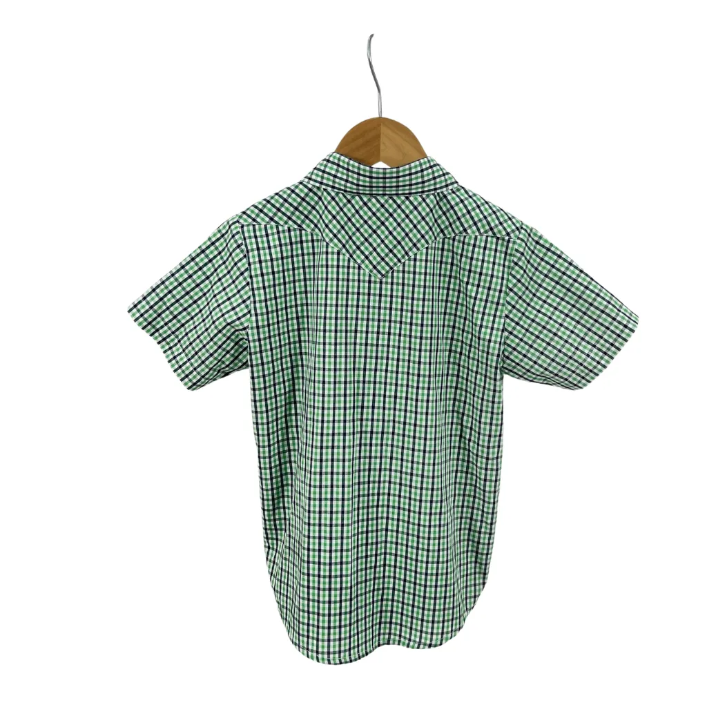"Colton" Fresh Green & Blue Gingham Short Sleeve Shirt