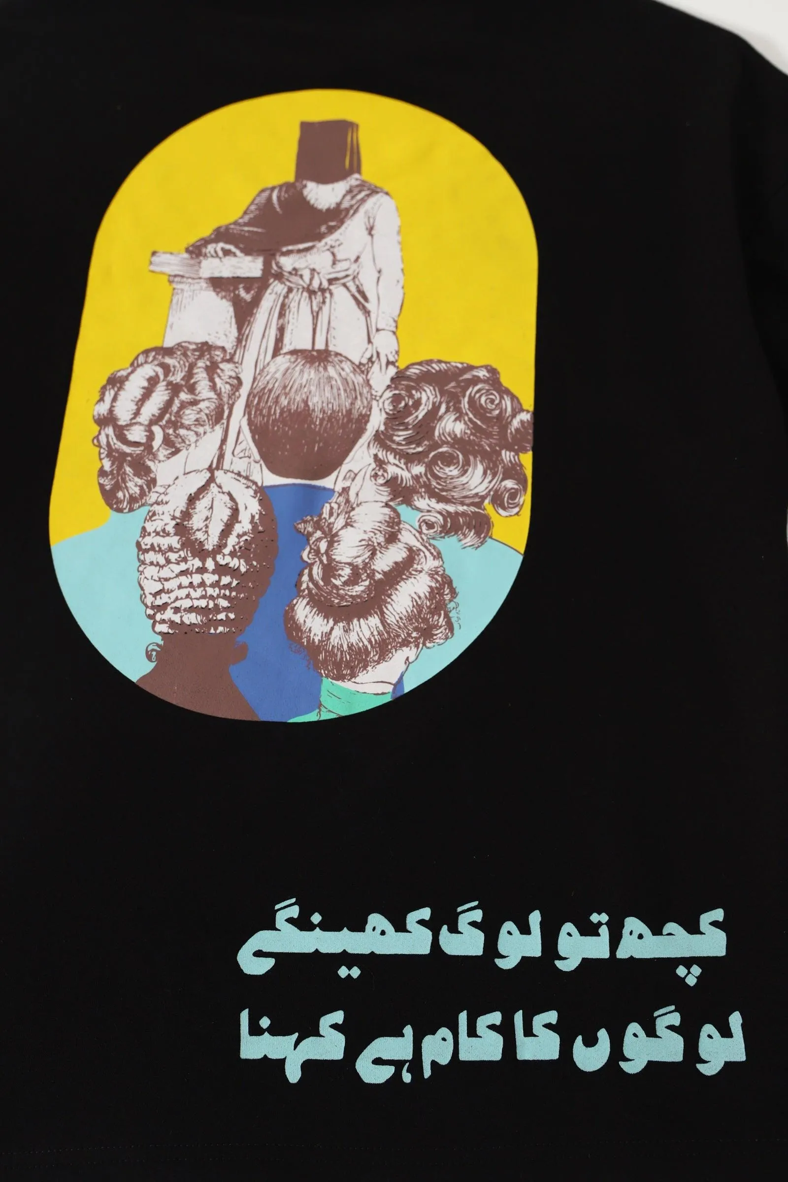 "PEOPLE TALK" PRINTED BLACK T SHIRT