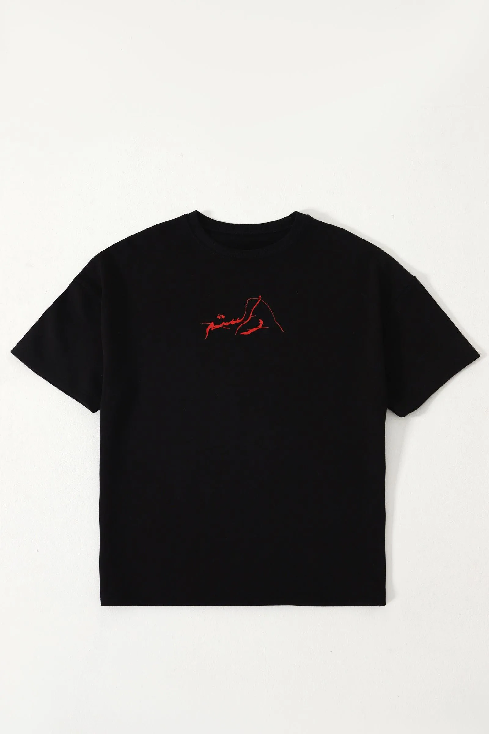 "PEOPLE TALK" PRINTED BLACK T SHIRT