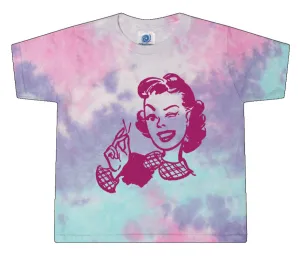 "Winking Lady" Tie-Dye Ladies' Cropped T-Shirt