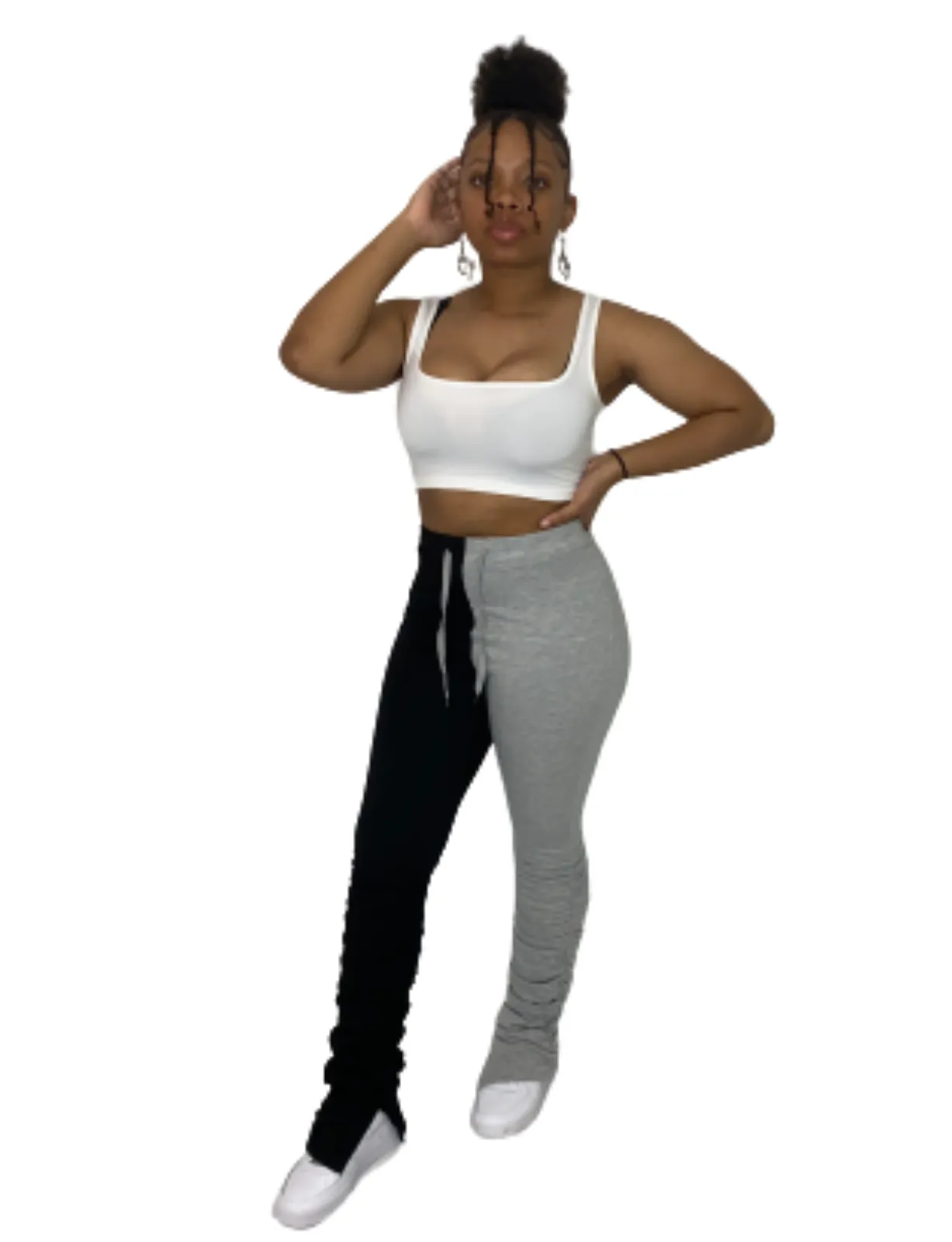 "Yin-Yang" Stacked Pants