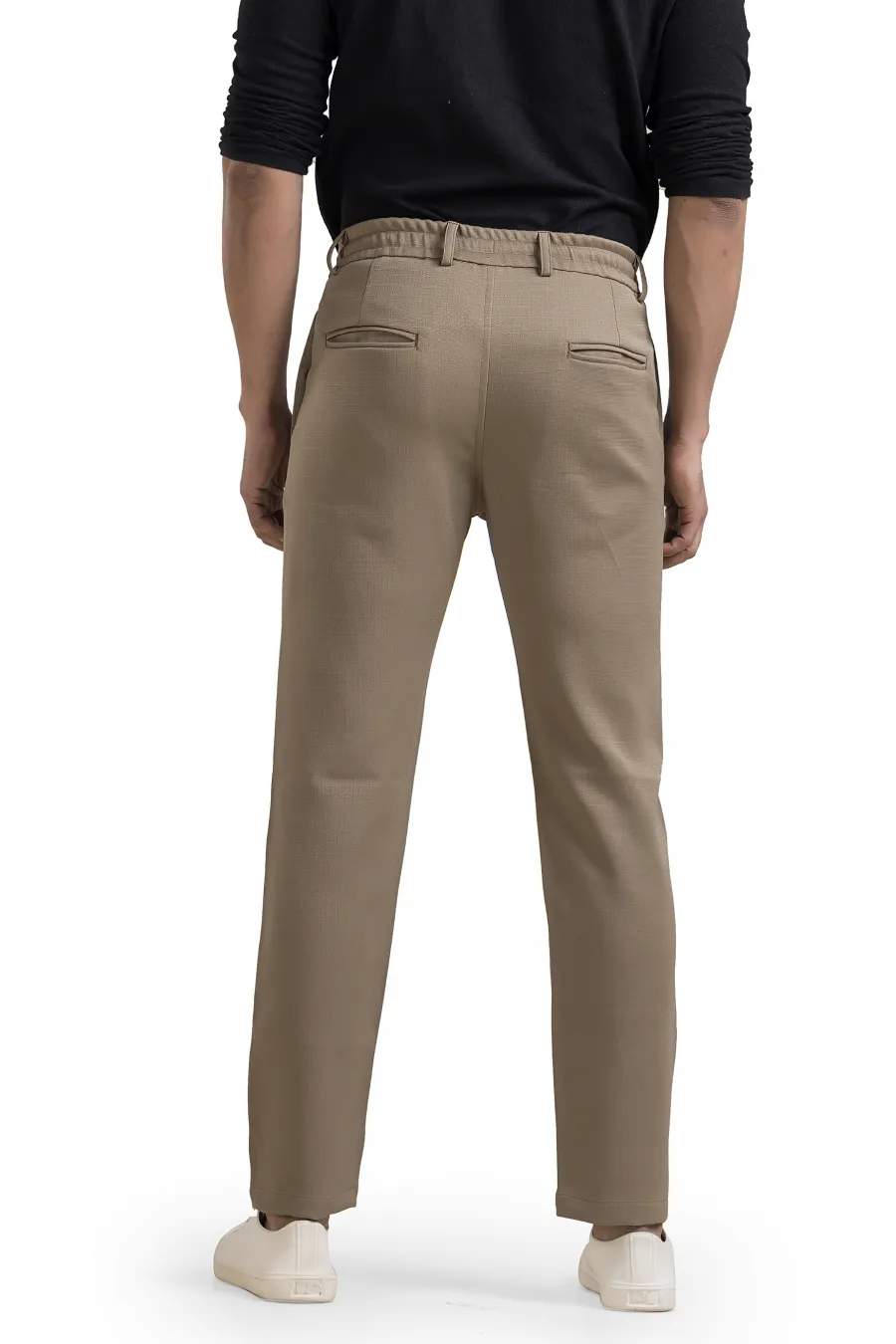 Refined Khaki Linen-Look Trouser Pants