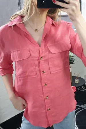 Renee - Jacinta Linen Shirt Rose