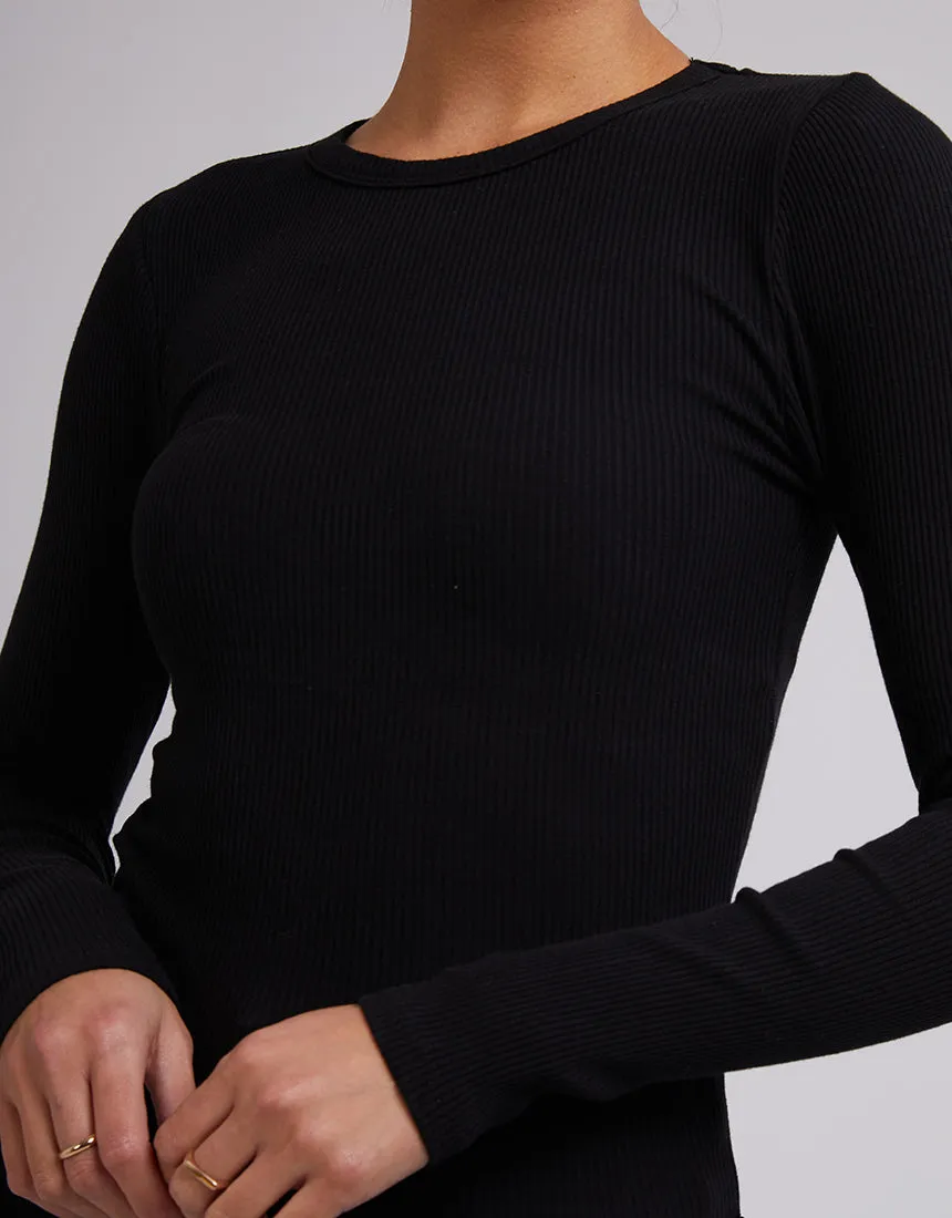 Rib Long Sleeve Black