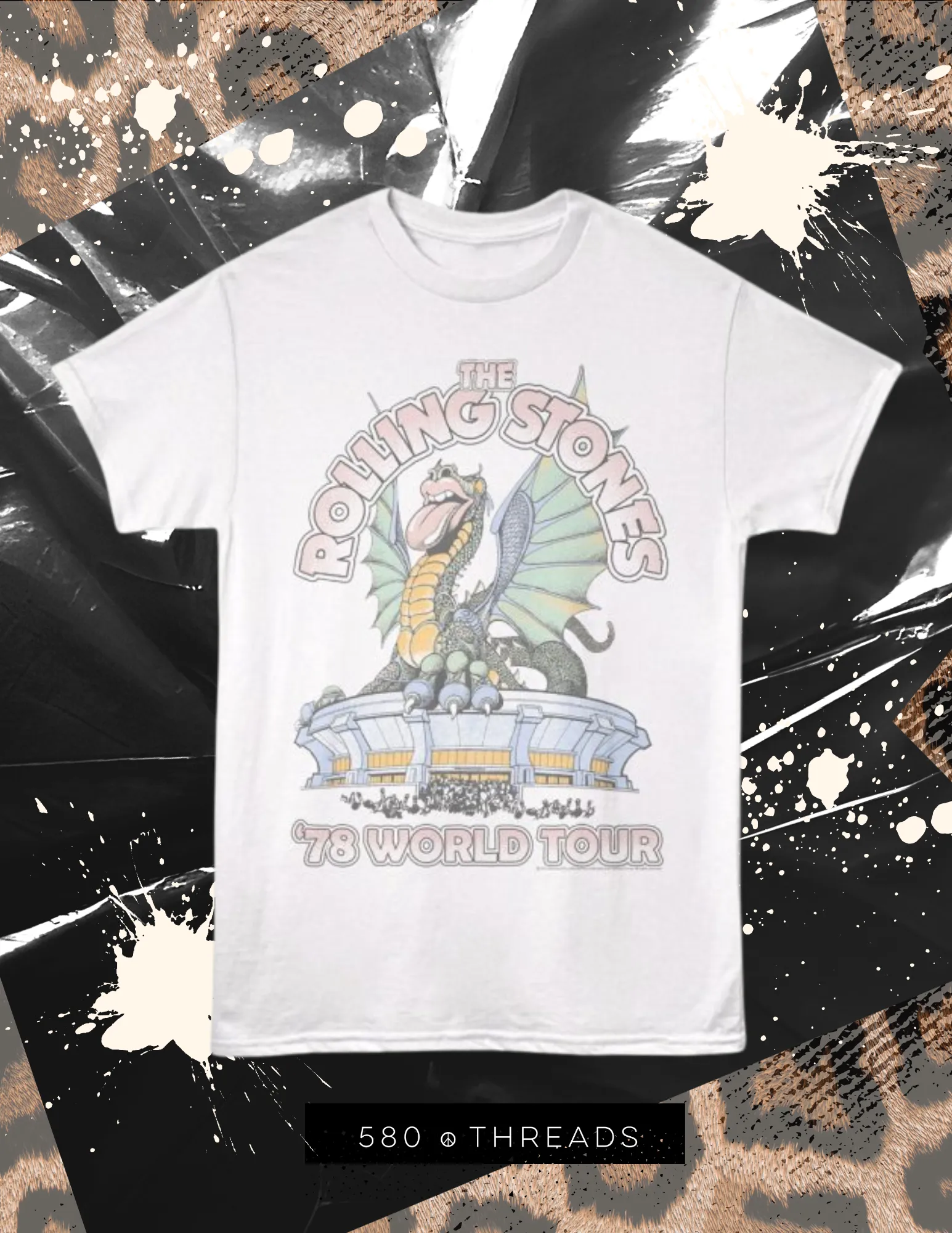 Rolling Stones Dragon Tour 78 Tee in White