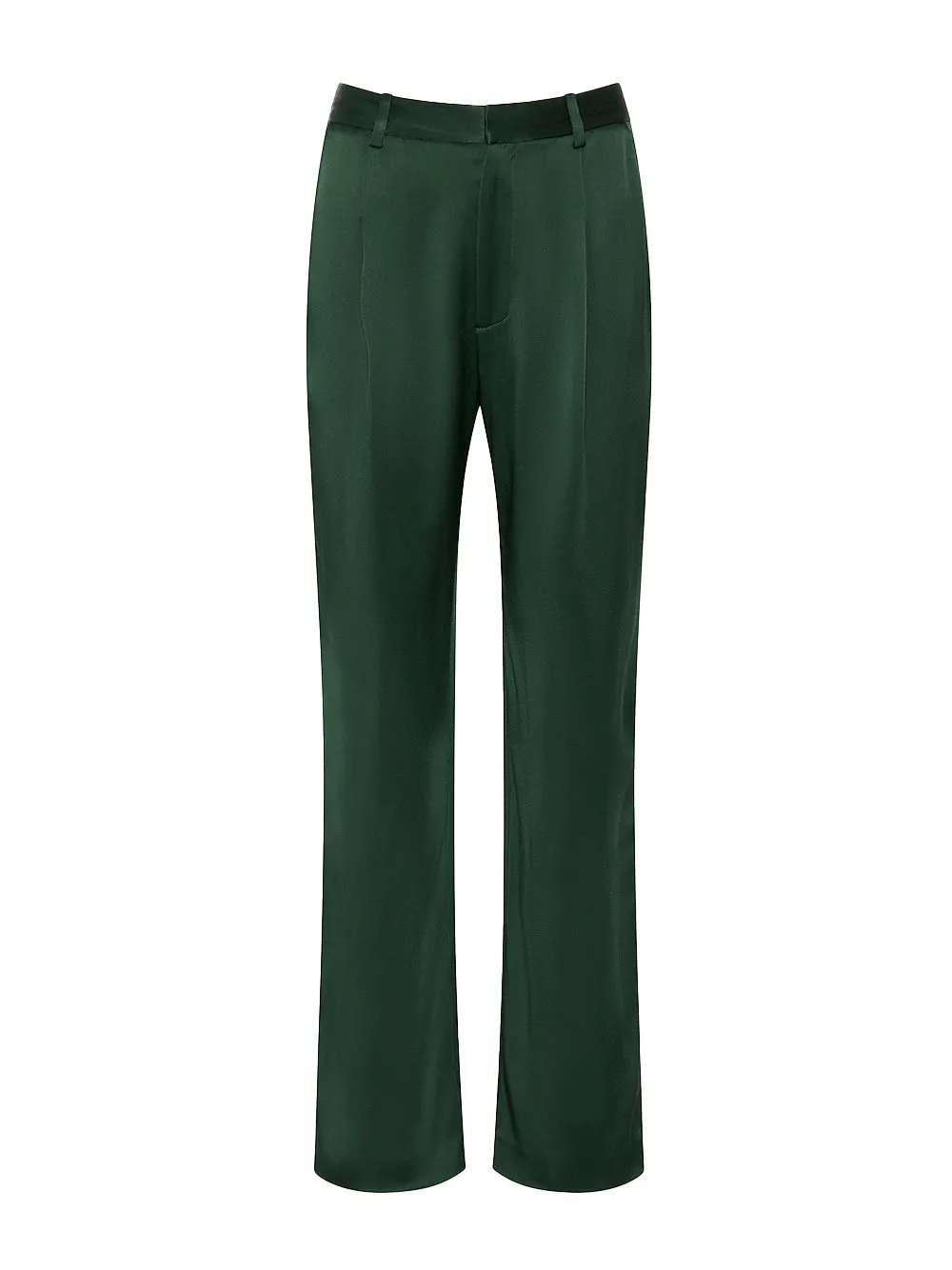 Satin Tapered Pleated Pants