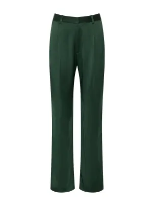 Satin Tapered Pleated Pants
