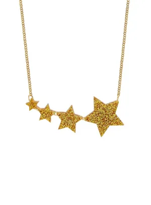Shooting Star Necklace - Glitter Gold
