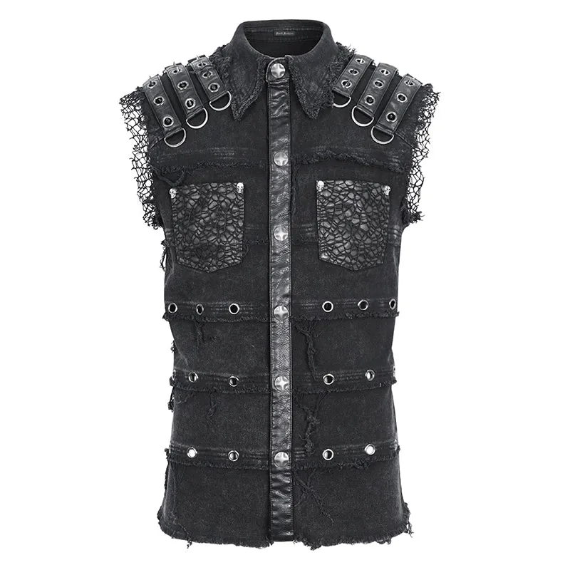 SHT119 Punk men sleeveless shirt