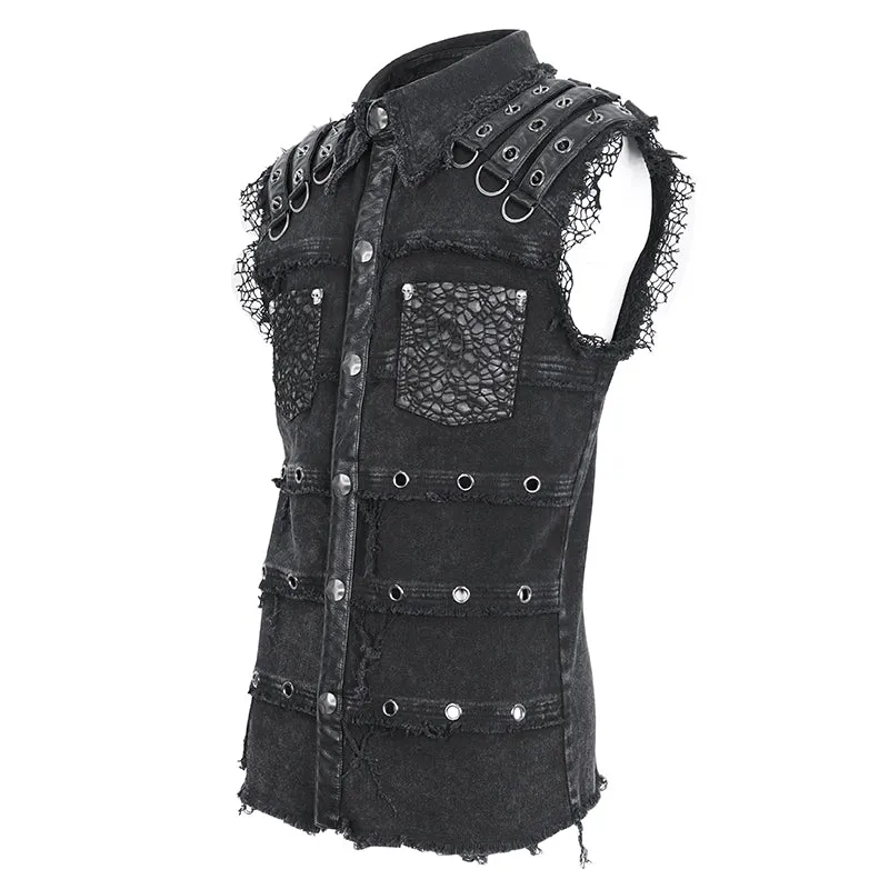 SHT119 Punk men sleeveless shirt