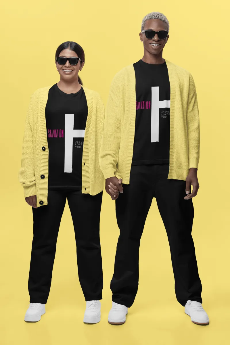 Smooth Visage Custom Personalized Unisex T-shirt, Salvation T-Shirt, Custom Tee, Couples T-Shirt, Couple Tees, Custom Long Sleeve Tees