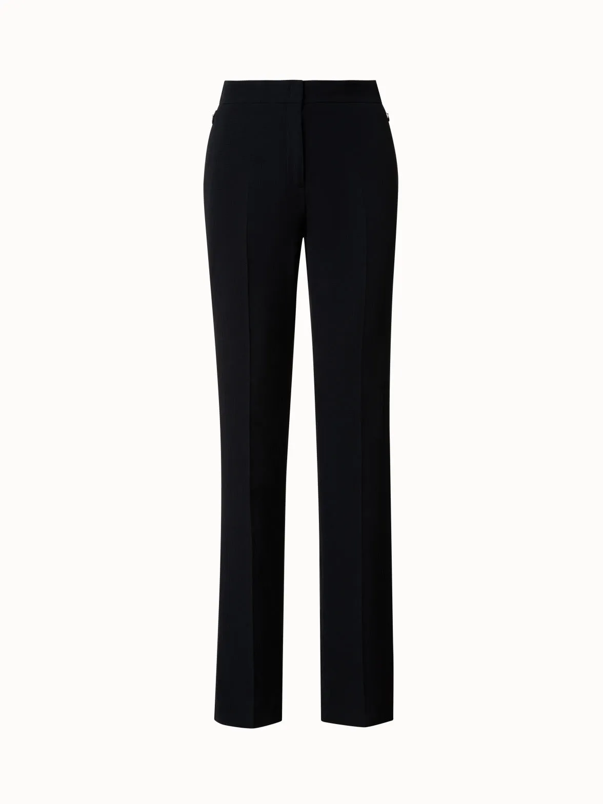 Straight Cotton Silk Double-Face Pants