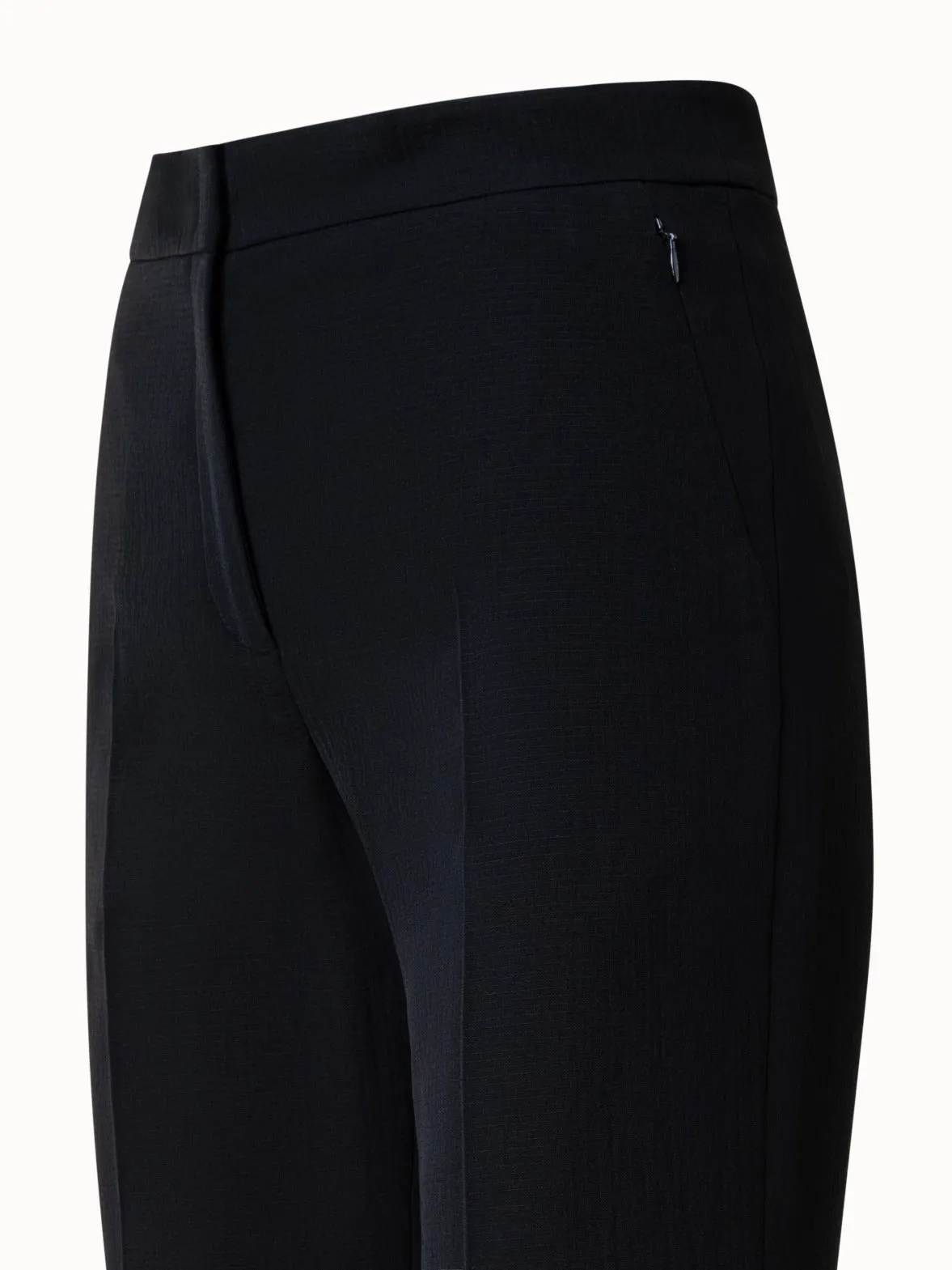 Straight Cotton Silk Double-Face Pants