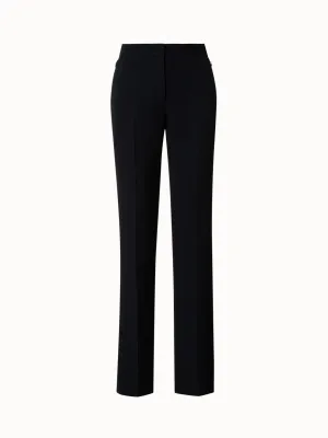 Straight Cotton Silk Double-Face Pants
