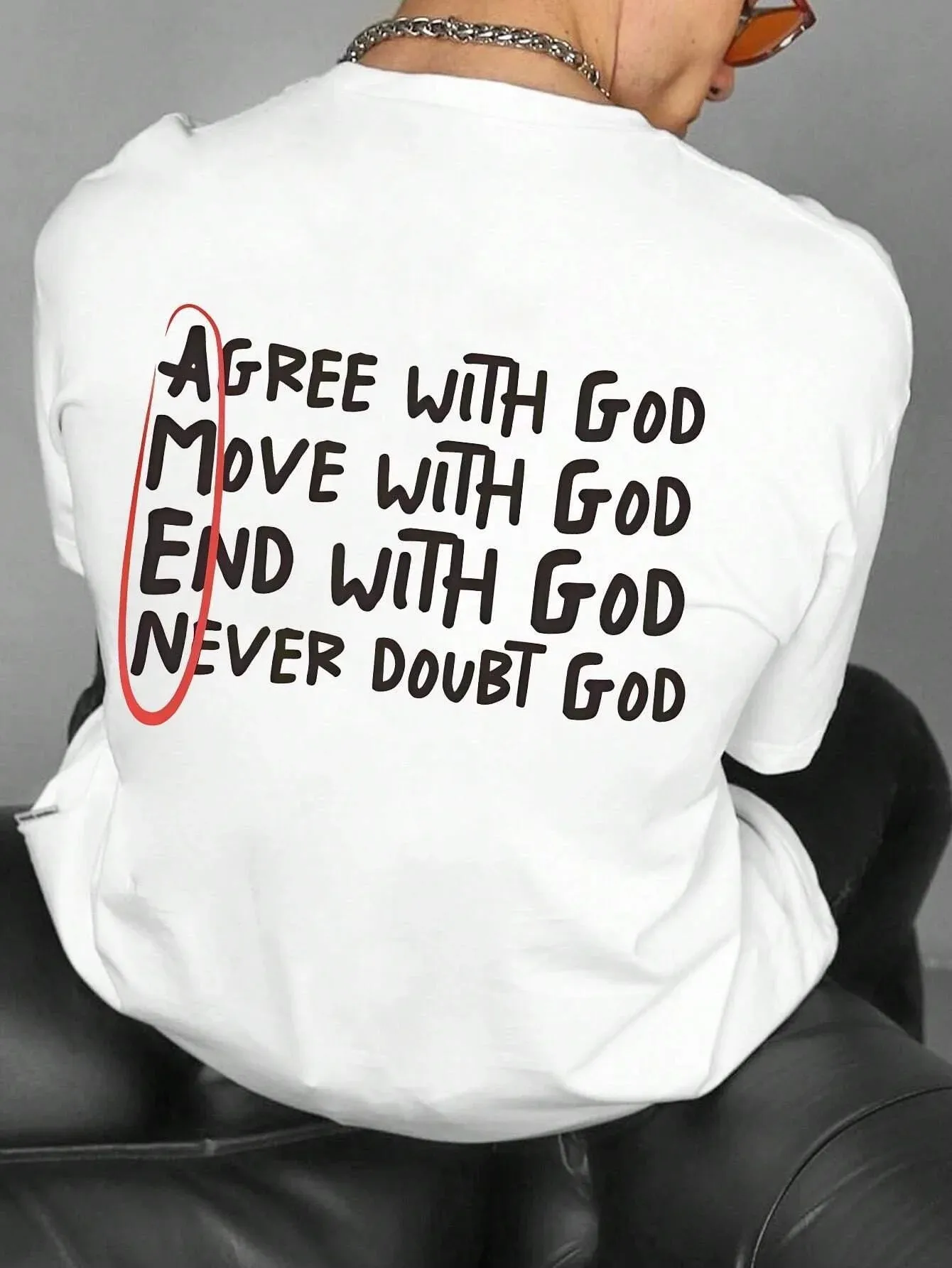 SXV  'Amen’ Printed Cool Aesthetic Oversized Baggy T-shirt