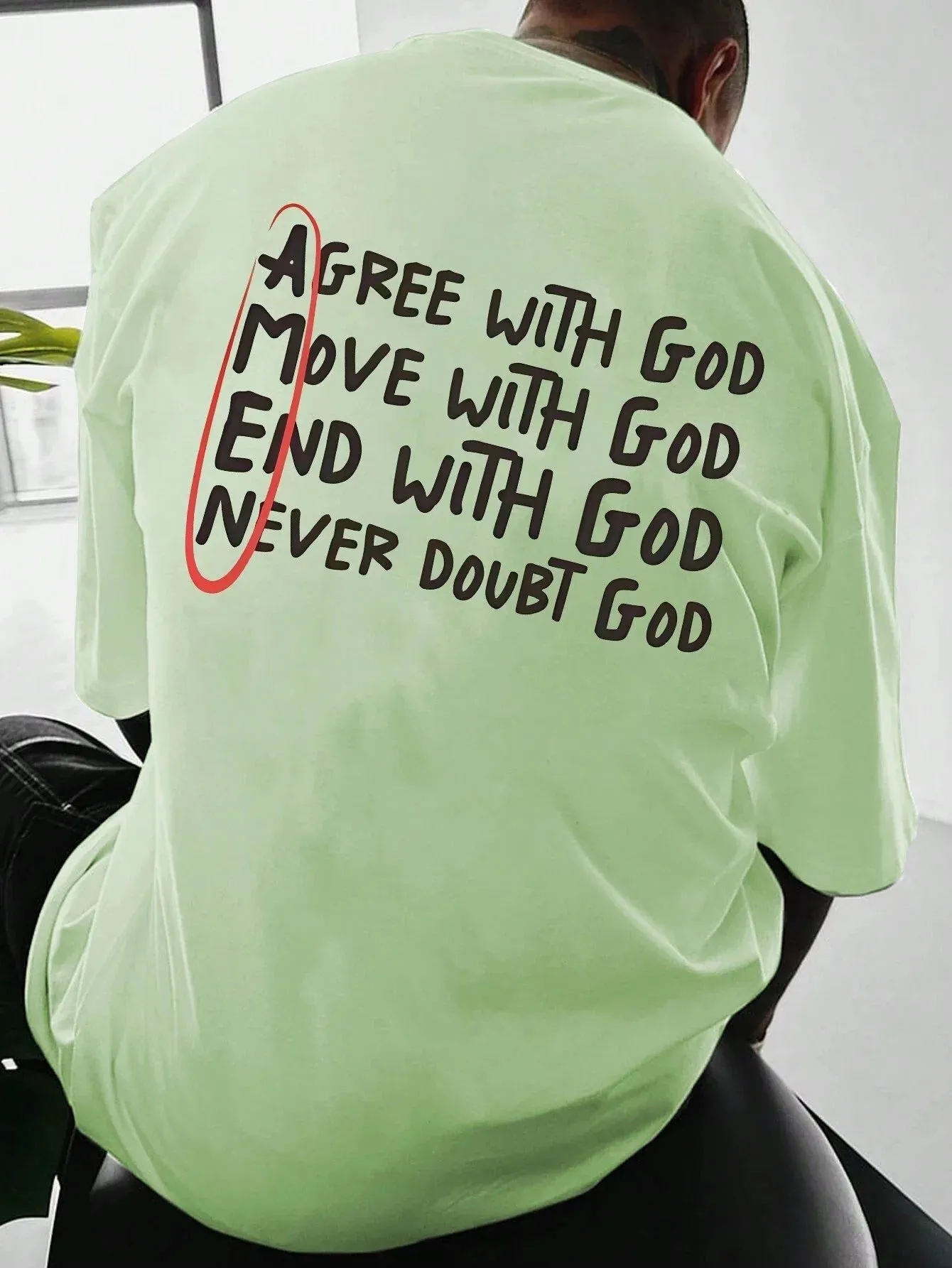 SXV  'Amen’ Printed Cool Aesthetic Oversized Baggy T-shirt