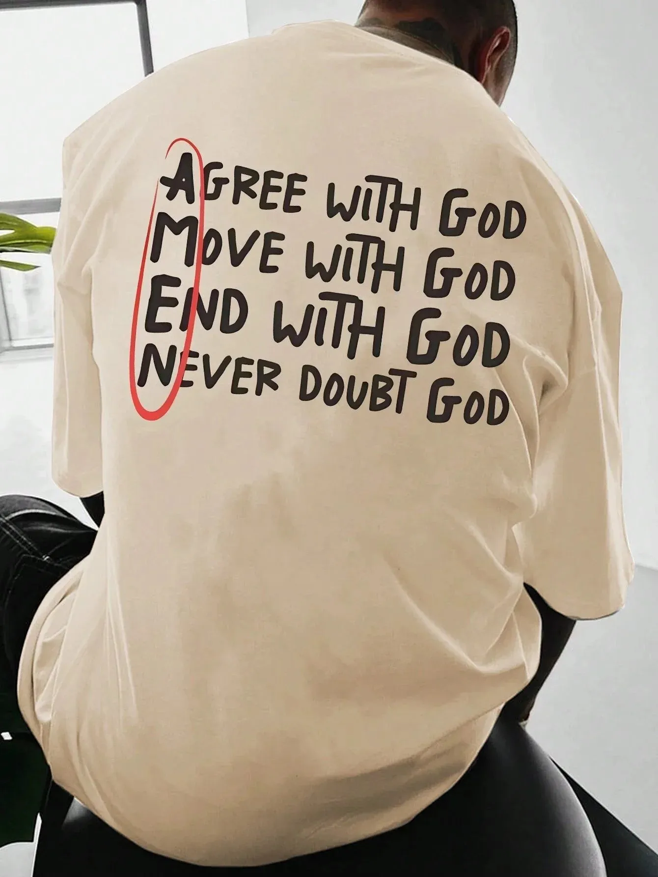 SXV  'Amen’ Printed Cool Aesthetic Oversized Baggy T-shirt