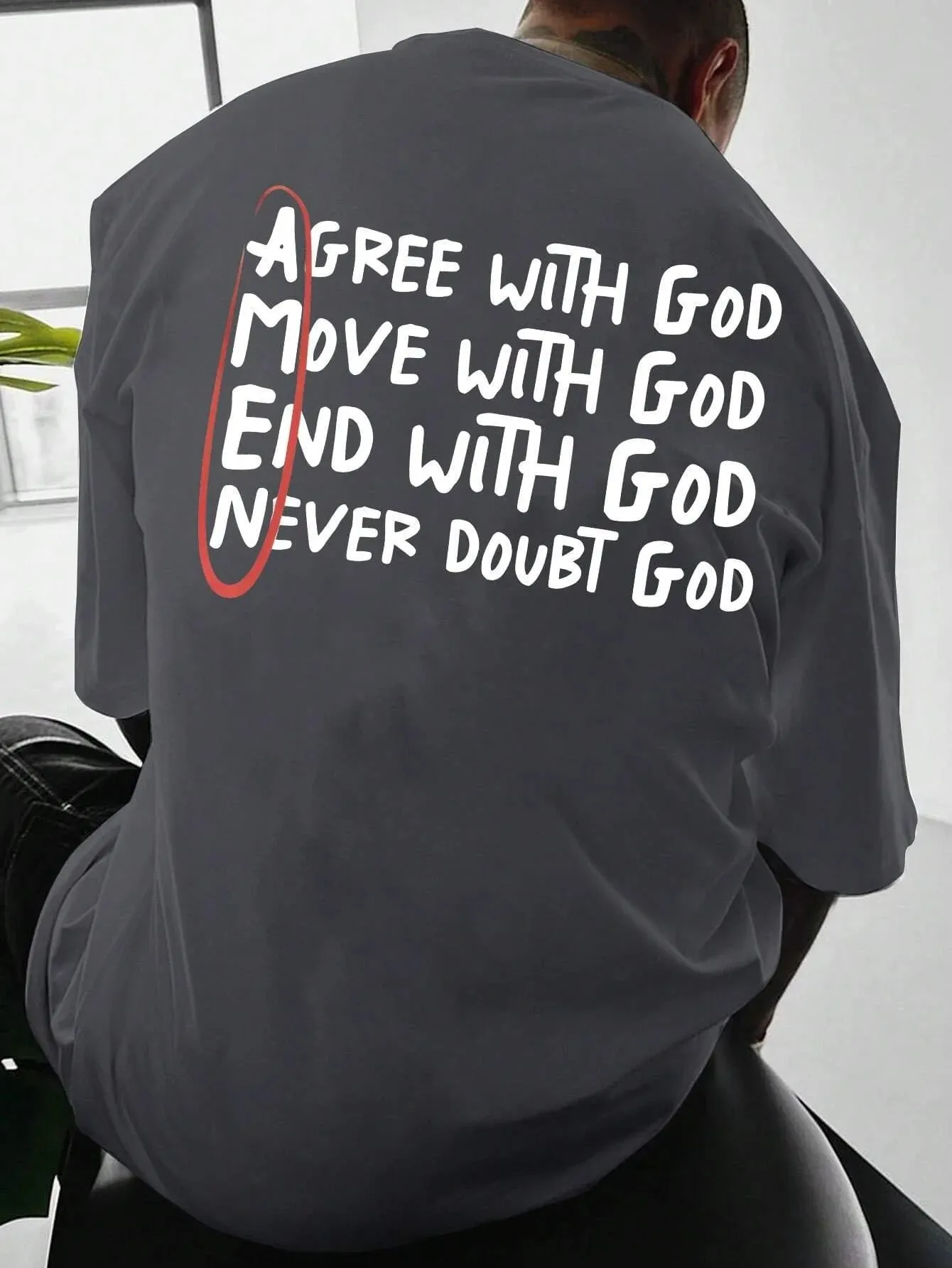 SXV  'Amen’ Printed Cool Aesthetic Oversized Baggy T-shirt