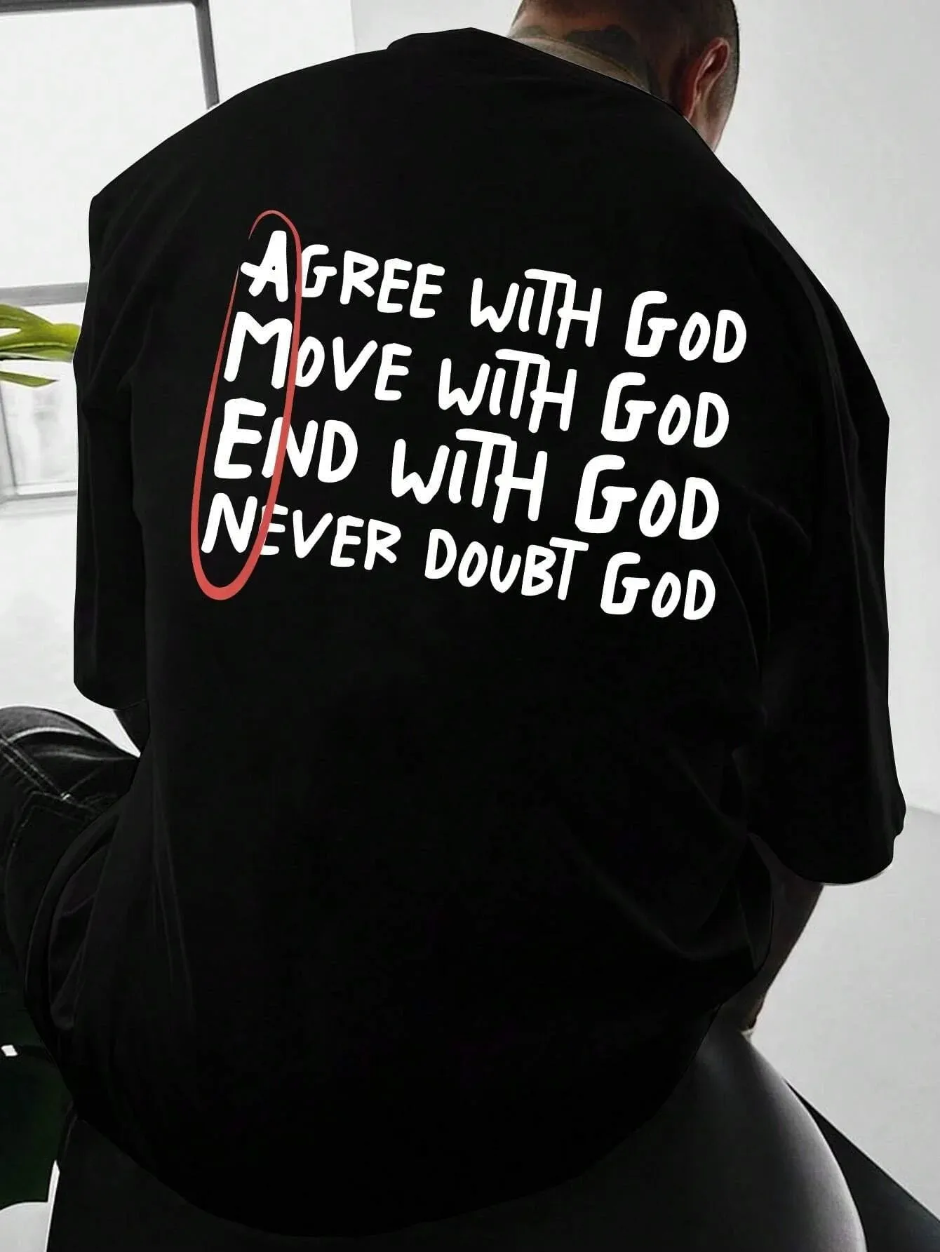 SXV  'Amen’ Printed Cool Aesthetic Oversized Baggy T-shirt