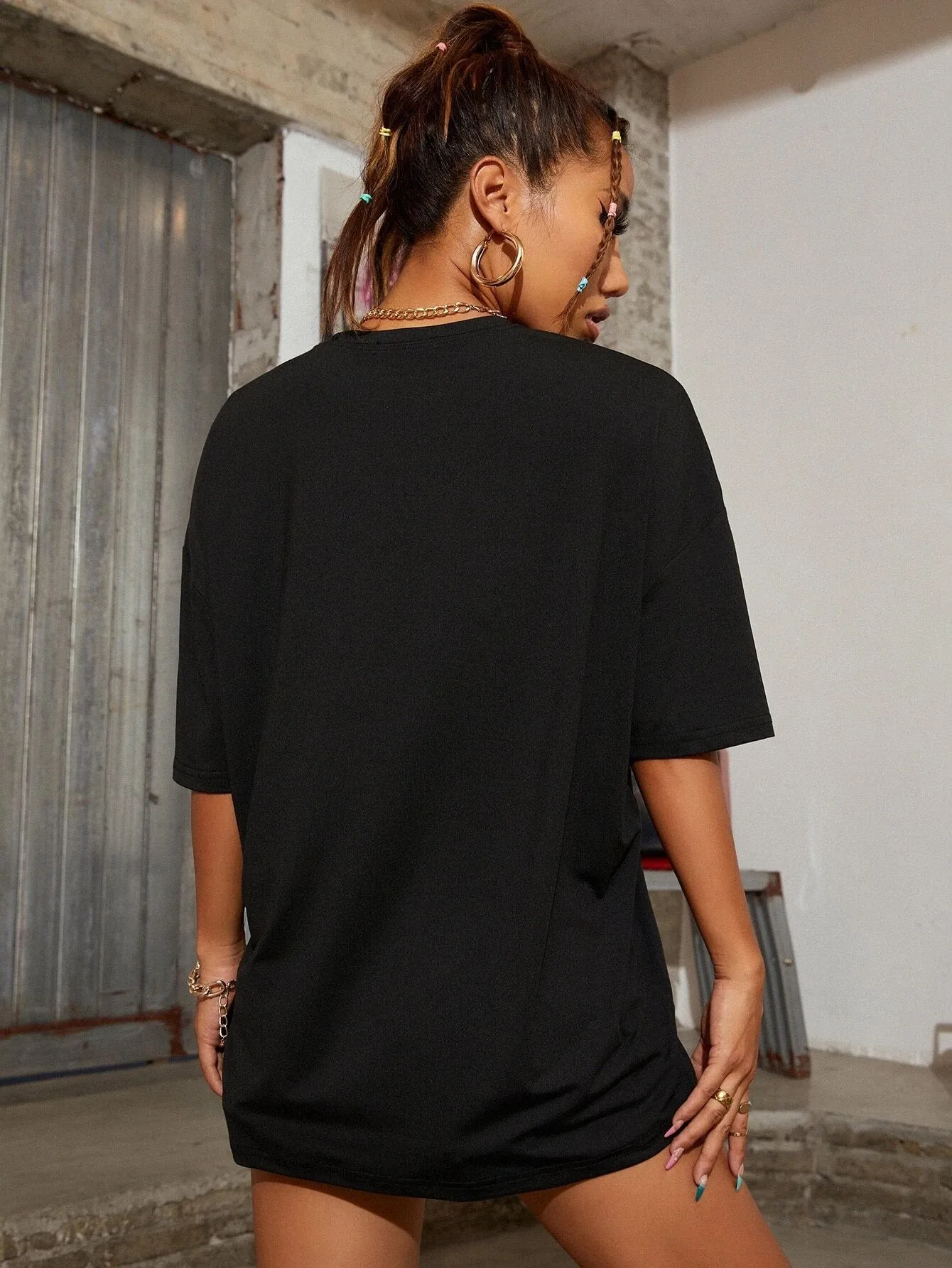 SXV  'CHICAGO’ Printed Cool Aesthetic Oversized T-shirt