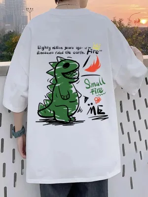 SXV  'Dianosaurs’ Printed Cool Aesthetic Oversized T-shirt